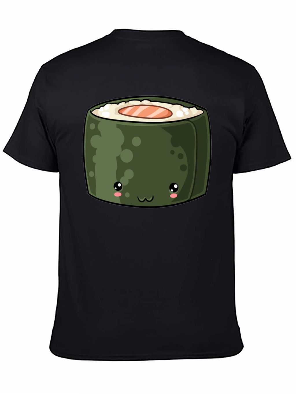 Kawaii Sushi Roll Graphic T-Shirt - Unisex Black Tee
