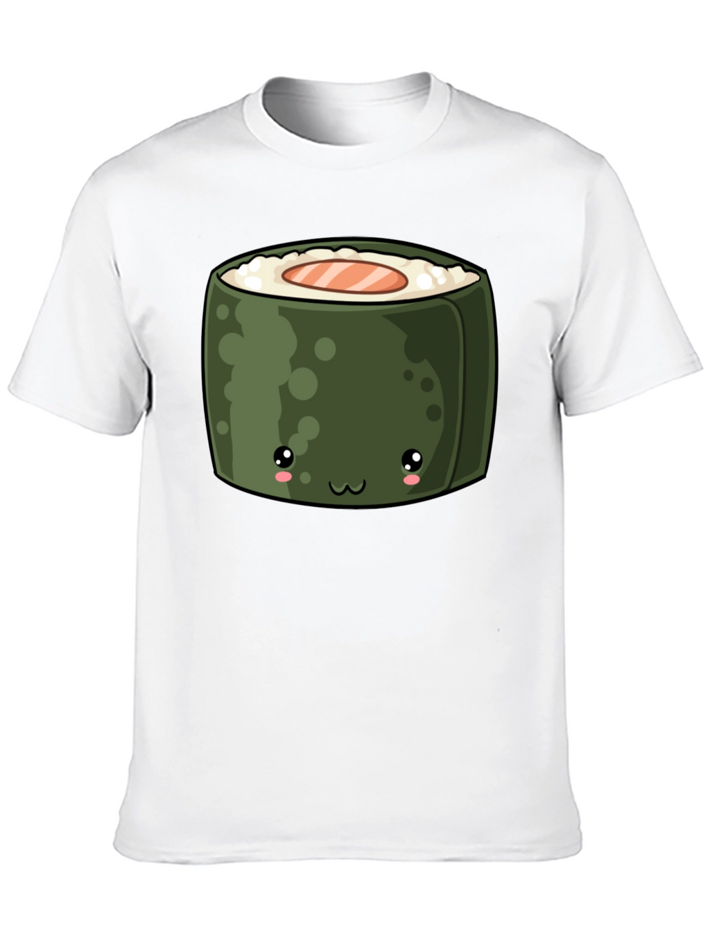 Kawaii Sushi Roll Graphic T-Shirt - Unisex Black Tee