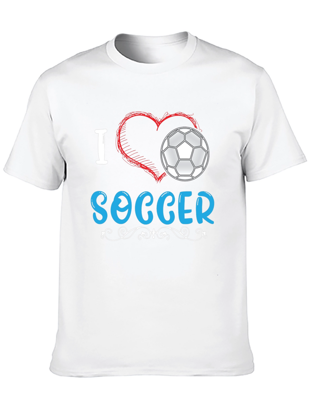 I Love Soccer Graphic Tee - Black Cotton T-Shirt
