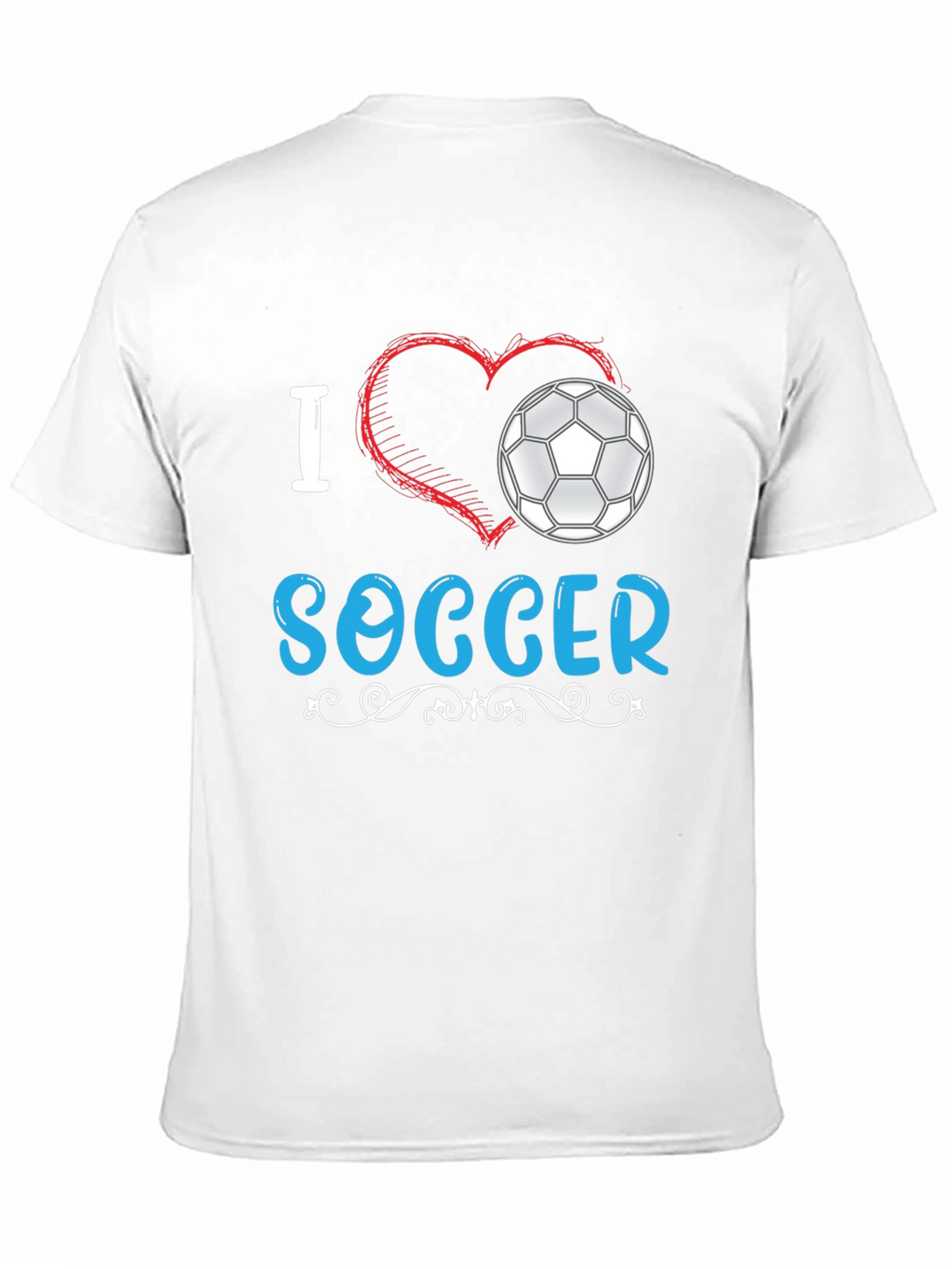 I Love Soccer Graphic Tee - Black Cotton T-Shirt