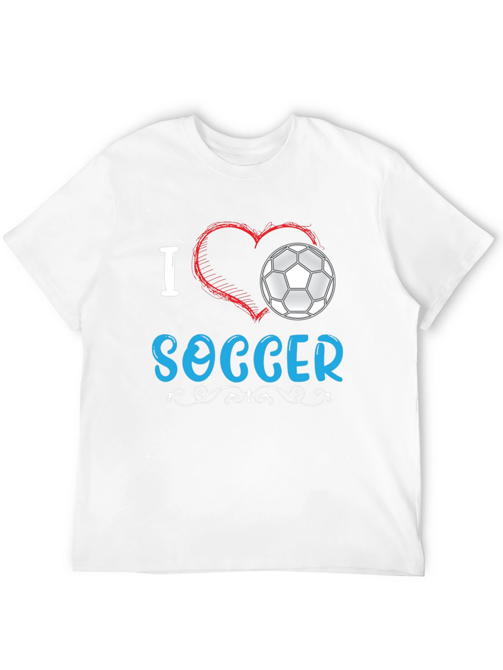 I Love Soccer Graphic Tee - Black Cotton T-Shirt
