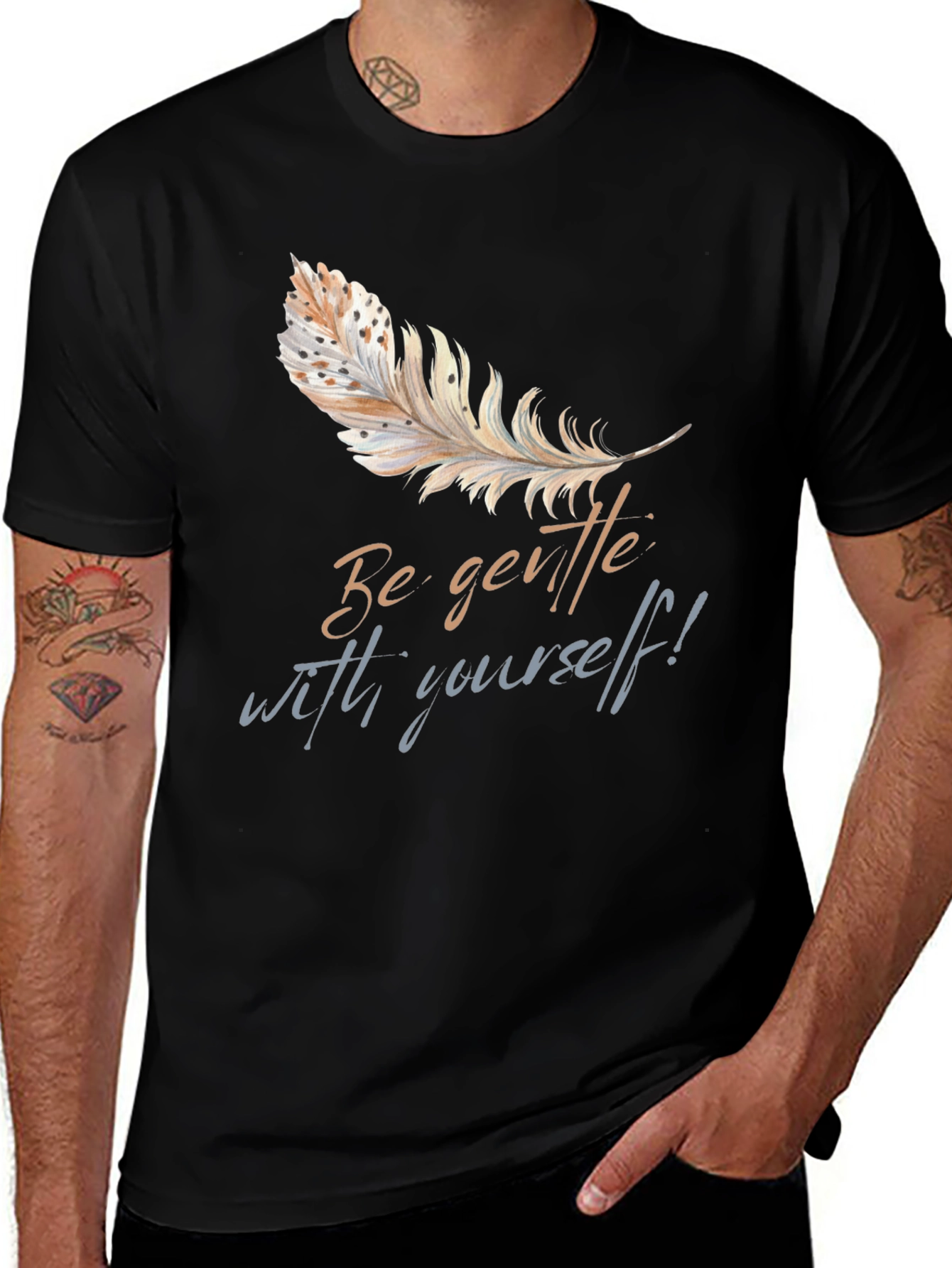 Gentle Feather Graphic T-Shirt