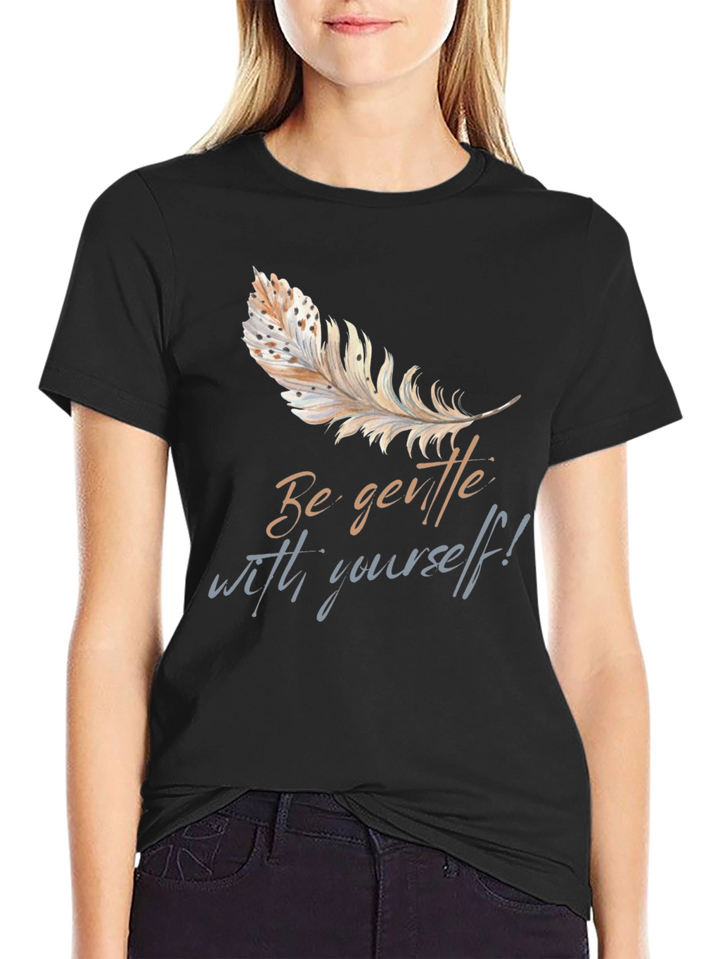 Gentle Feather Graphic T-Shirt