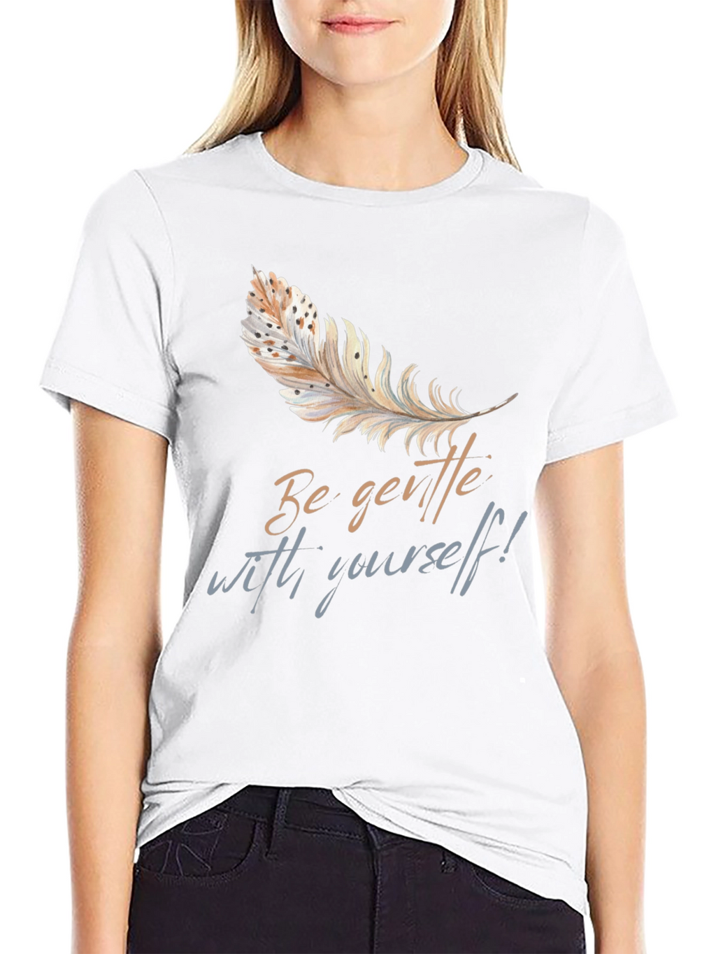 Gentle Feather Graphic T-Shirt