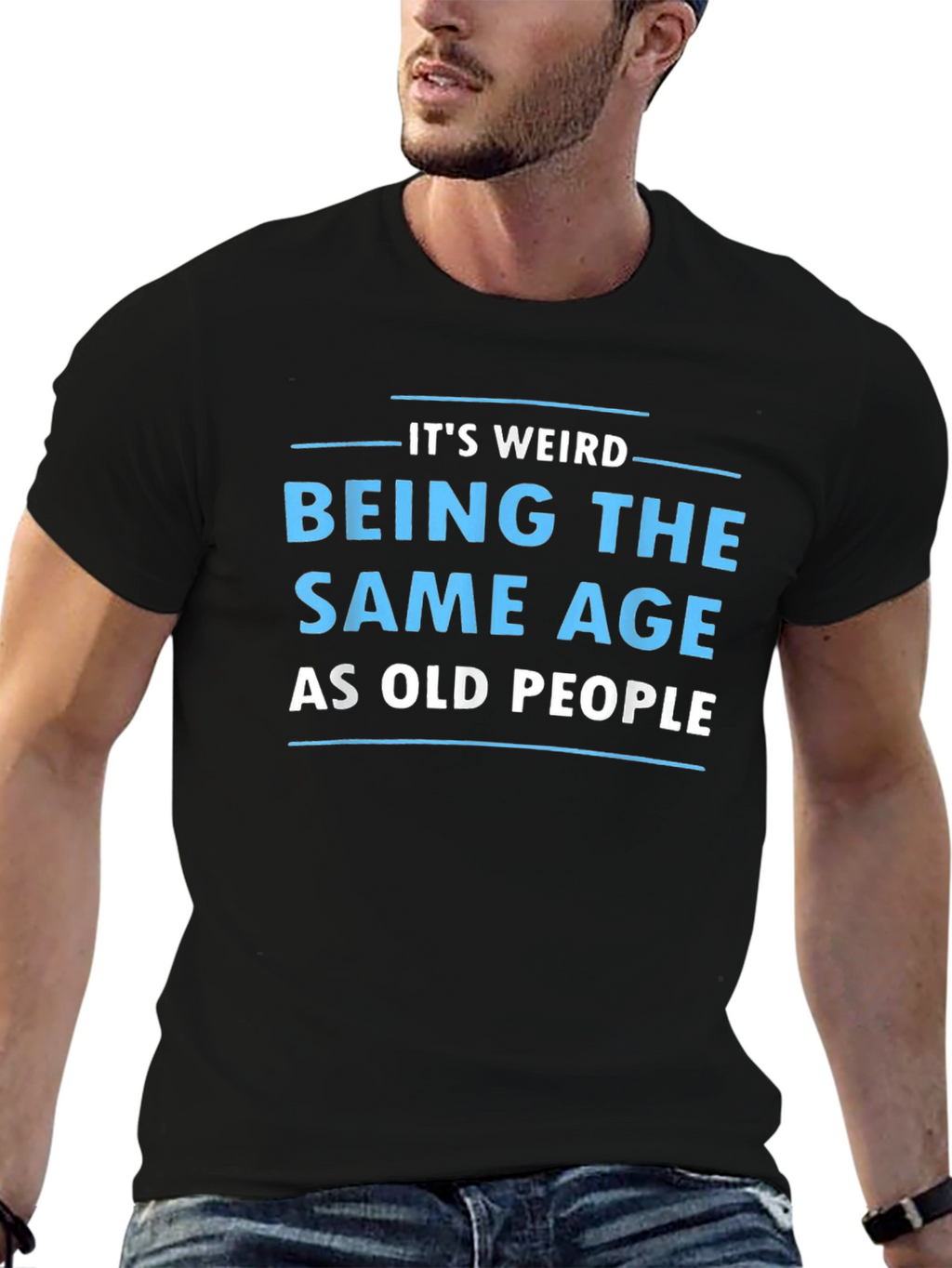Funny Same Age as Old People Black T-Shirt