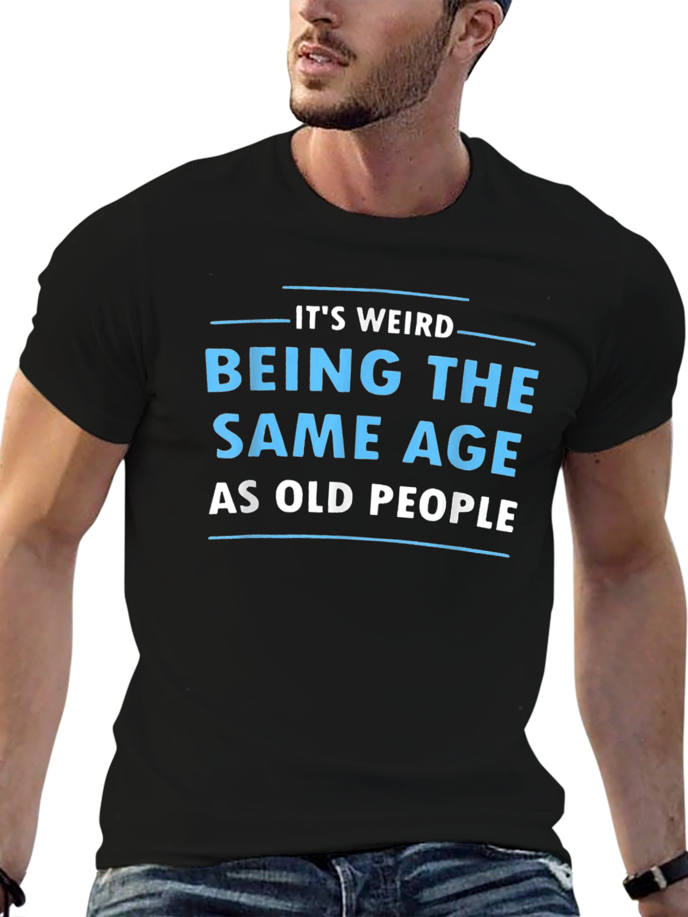Funny Same Age as Old People Black T-Shirt