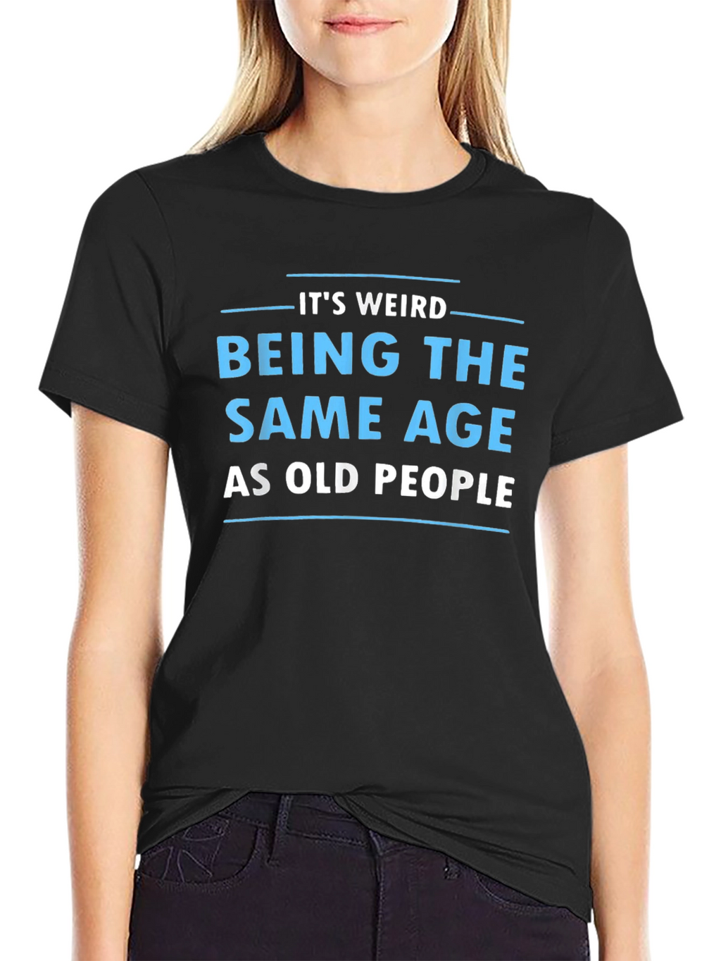 Funny Same Age as Old People Black T-Shirt