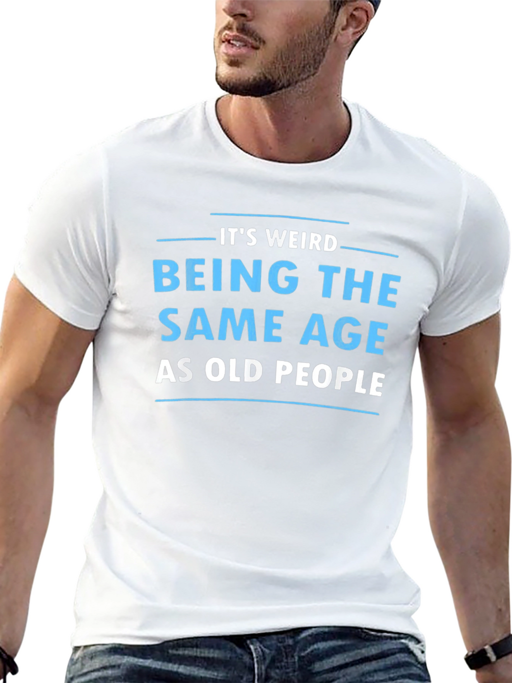 Funny Same Age as Old People Black T-Shirt