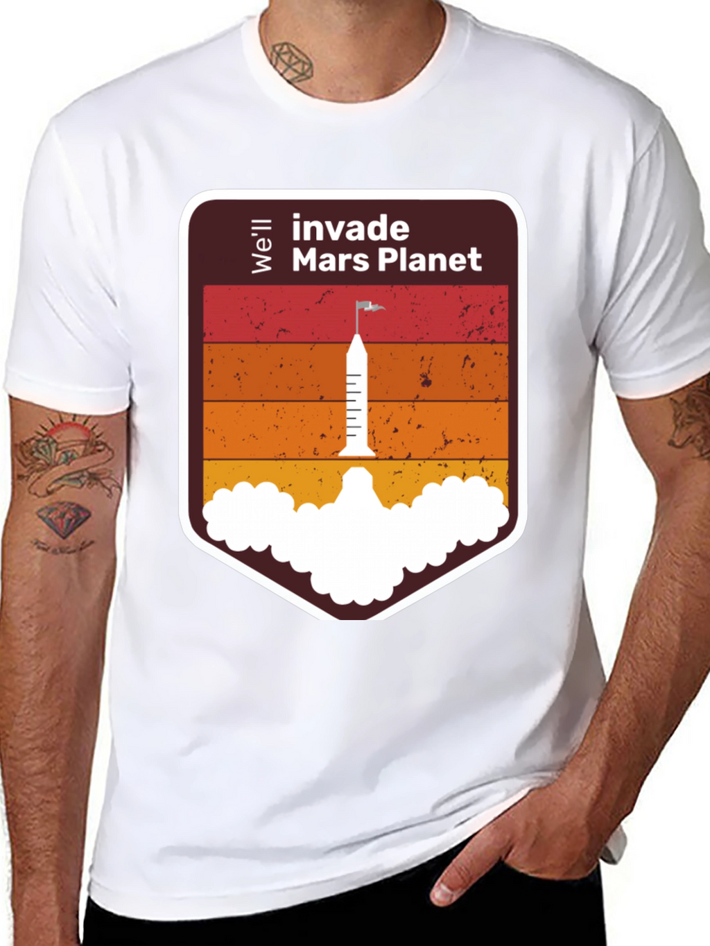 Invade Mars Planet Graphic T-Shirt