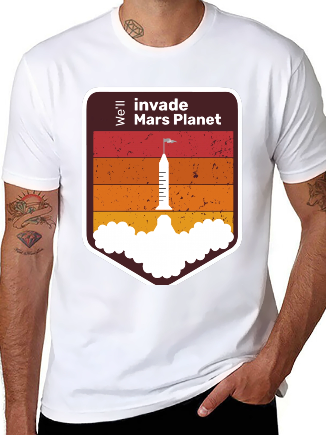 Invade Mars Planet Graphic T-Shirt