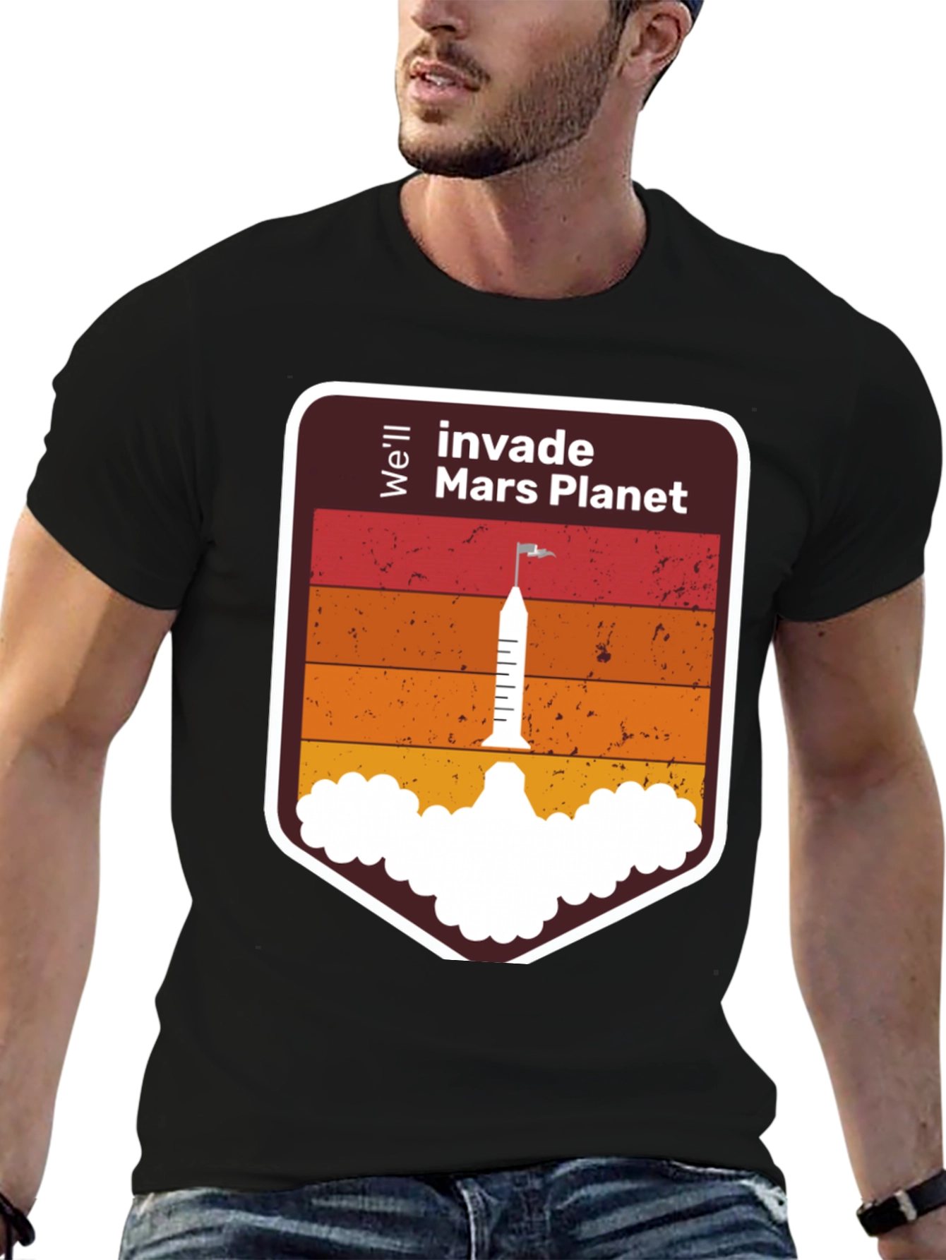 Invade Mars Planet Graphic T-Shirt