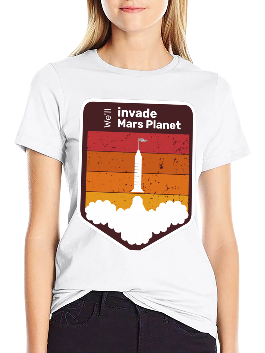 Invade Mars Planet Graphic T-Shirt