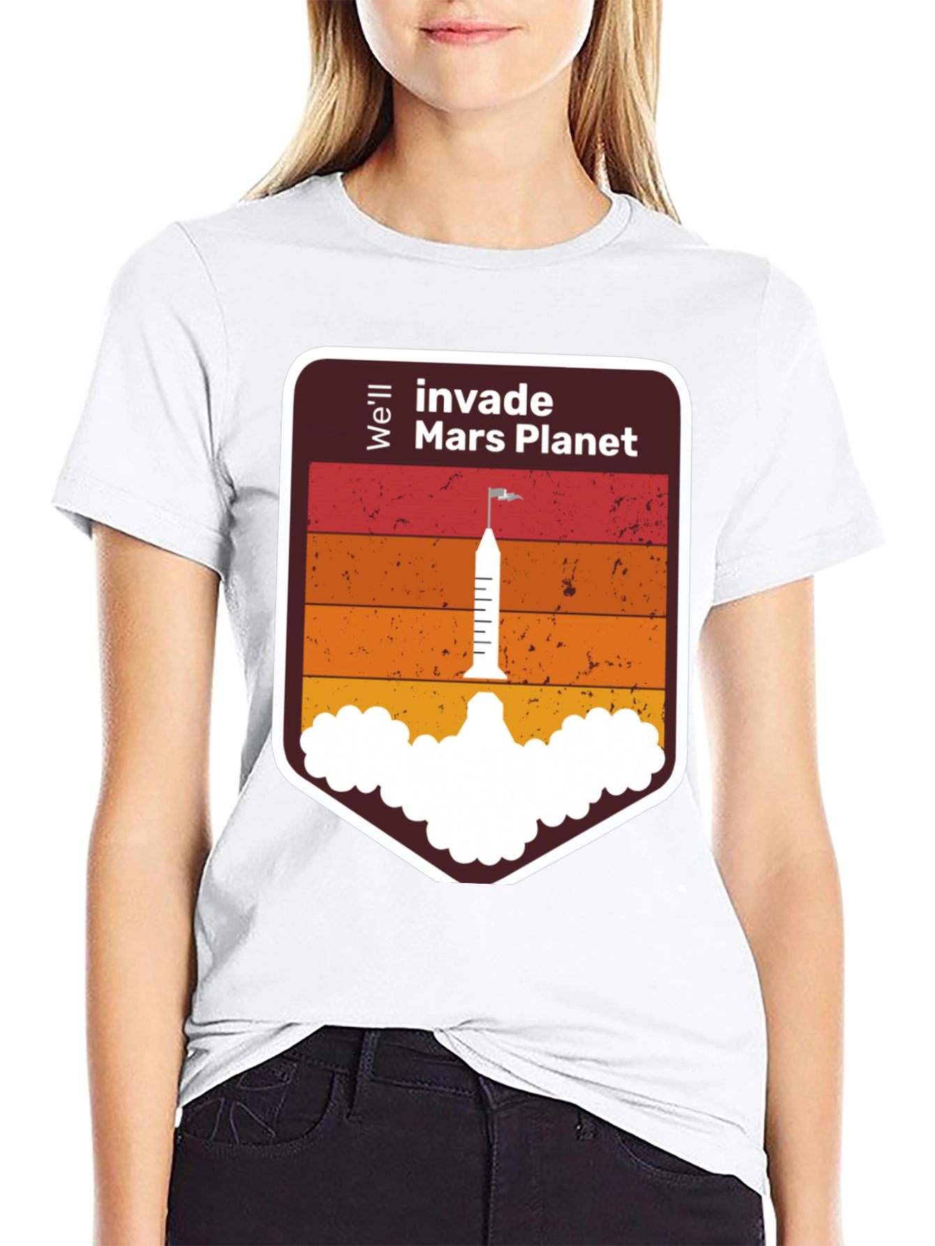 Invade Mars Planet Graphic T-Shirt