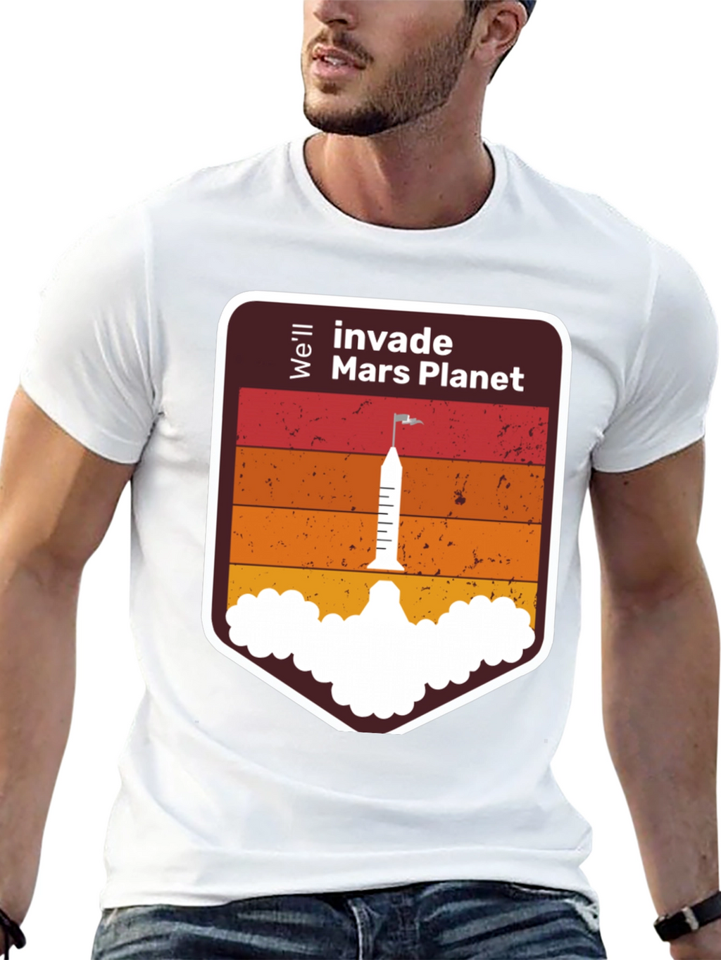 Invade Mars Planet Graphic T-Shirt