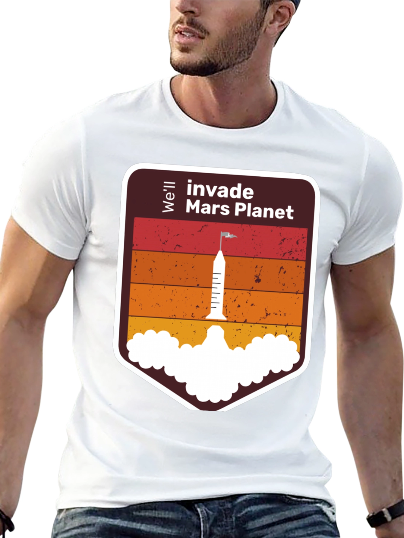 Invade Mars Planet Graphic T-Shirt