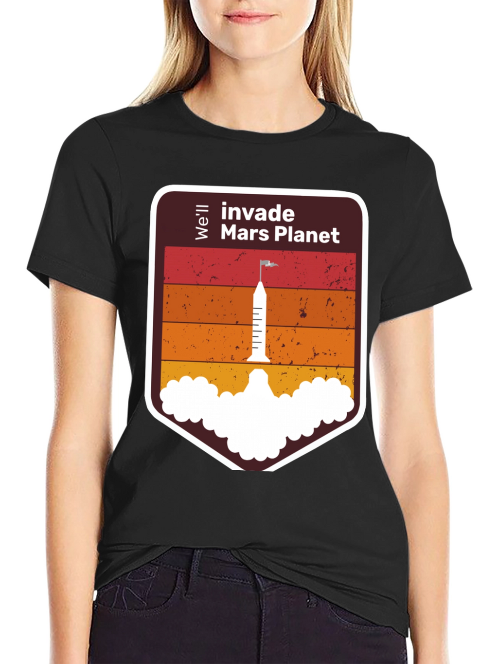 Invade Mars Planet Graphic T-Shirt
