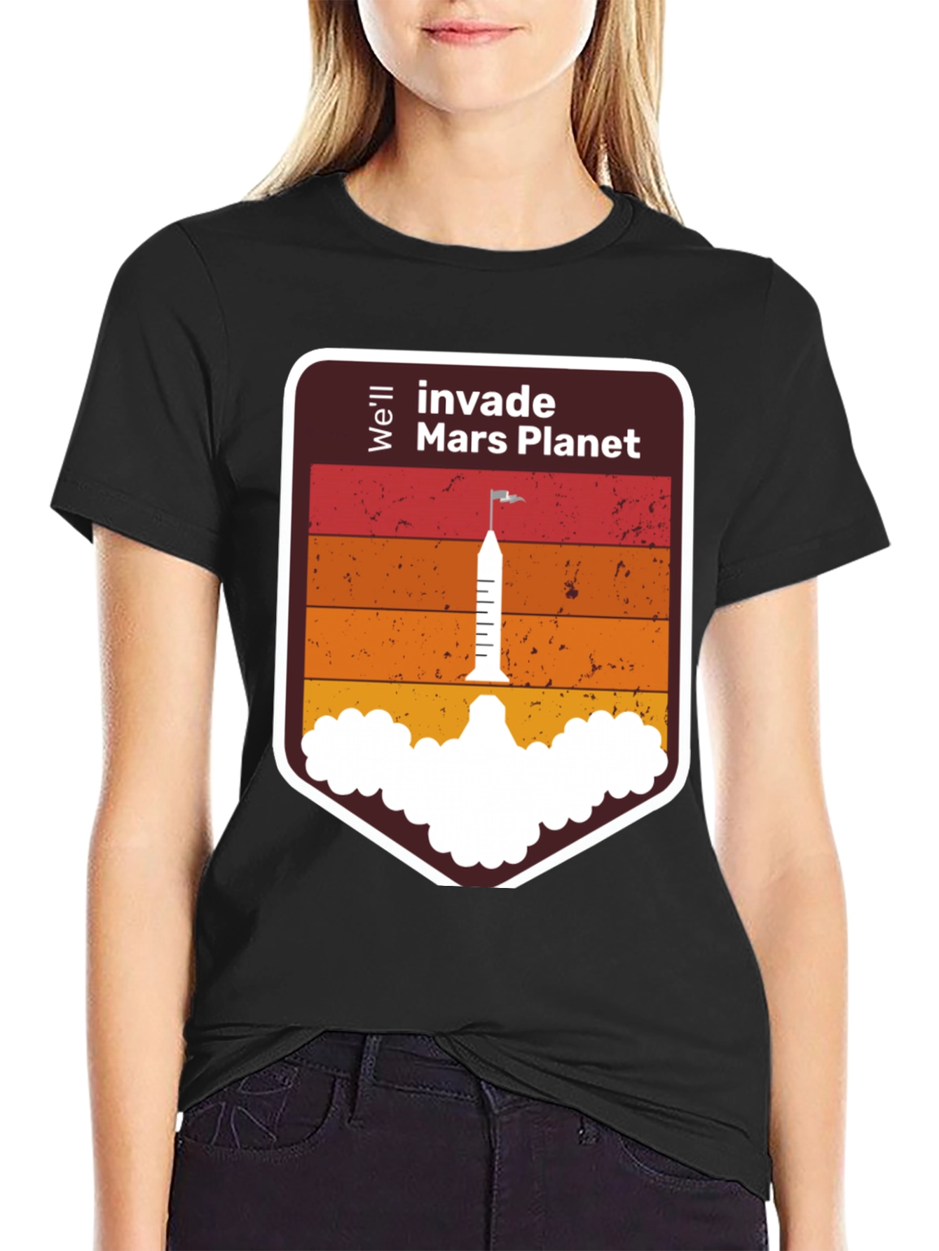 Invade Mars Planet Graphic T-Shirt