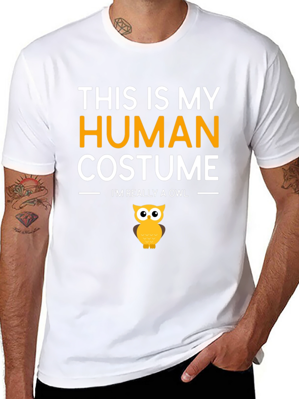 Human Costume Funny Owl T-Shirt