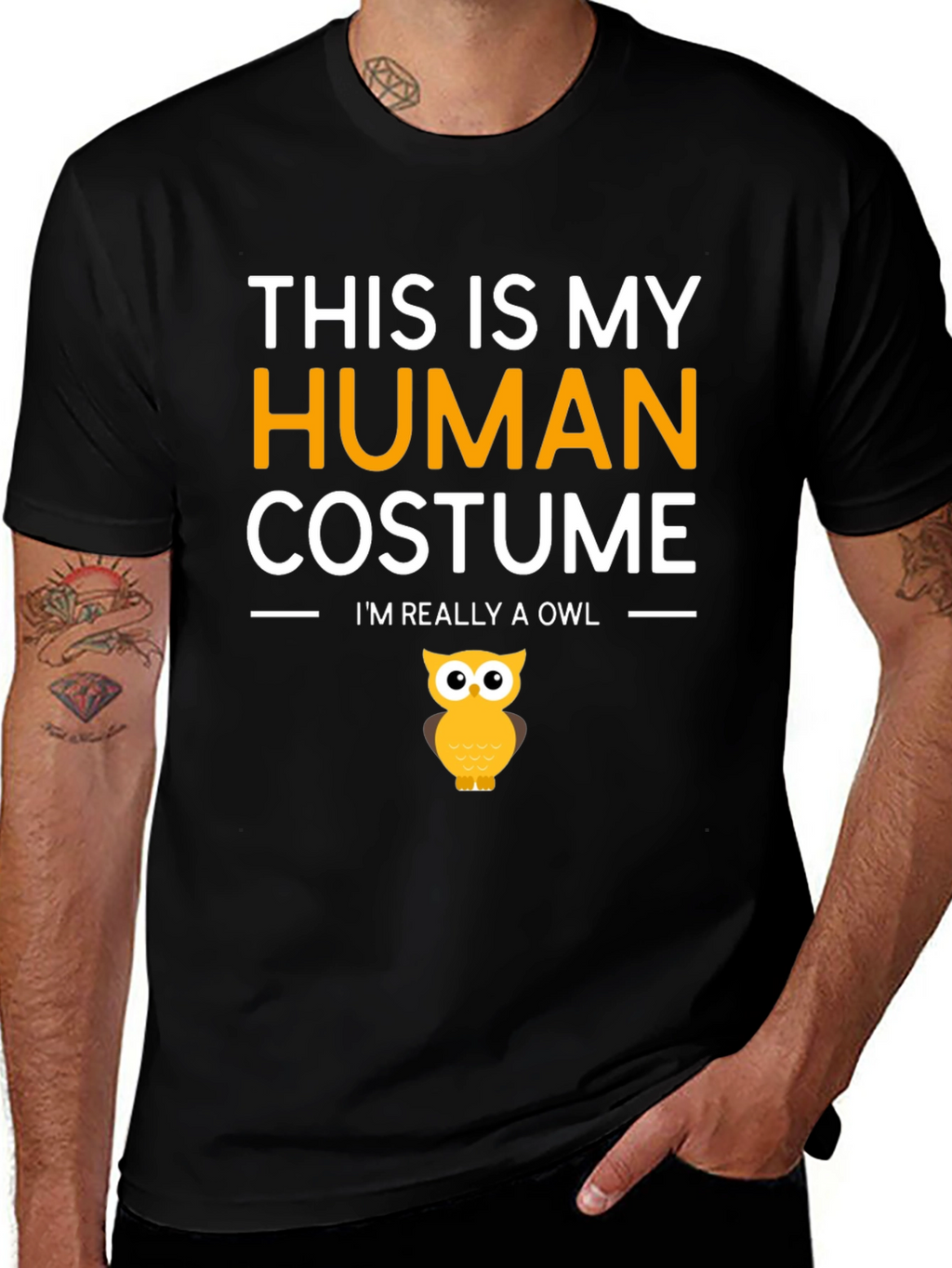 Human Costume Funny Owl T-Shirt
