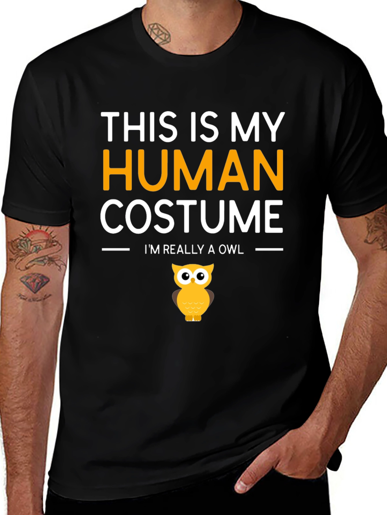 Human Costume Funny Owl T-Shirt