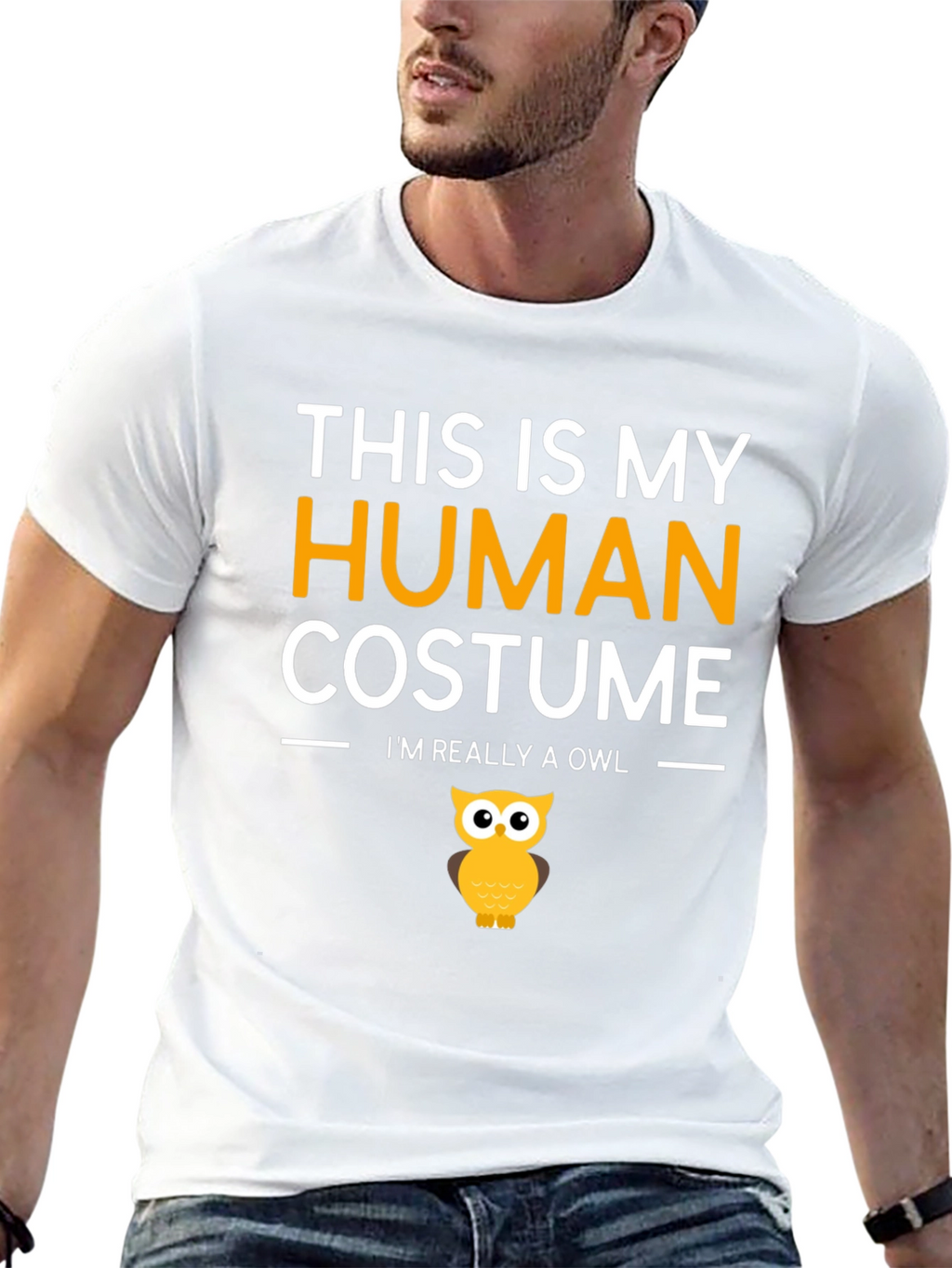 Human Costume Funny Owl T-Shirt