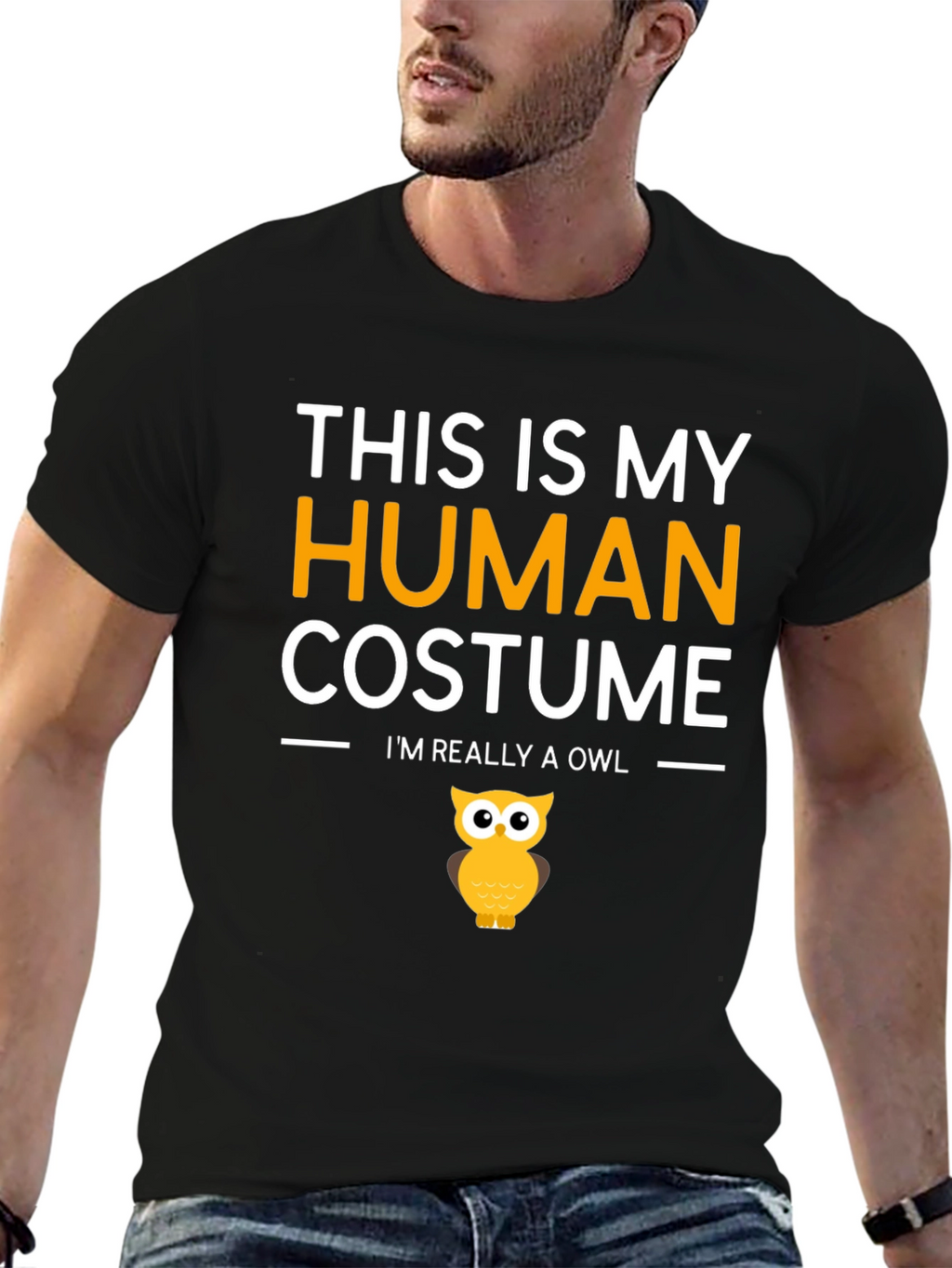 Human Costume Funny Owl T-Shirt