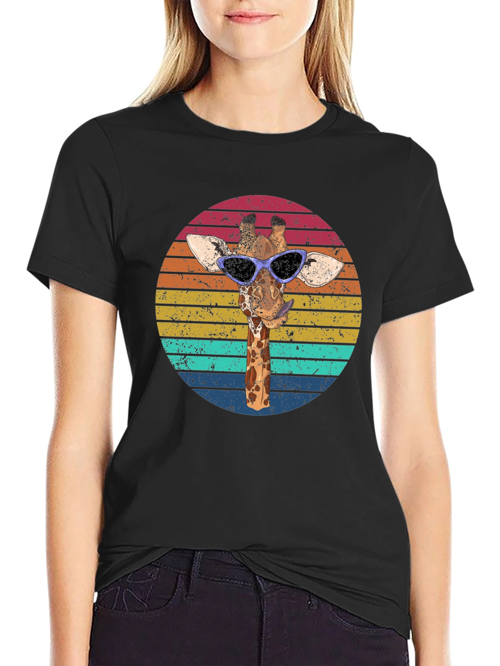 Retro Giraffe Sunglasses Graphic Tee