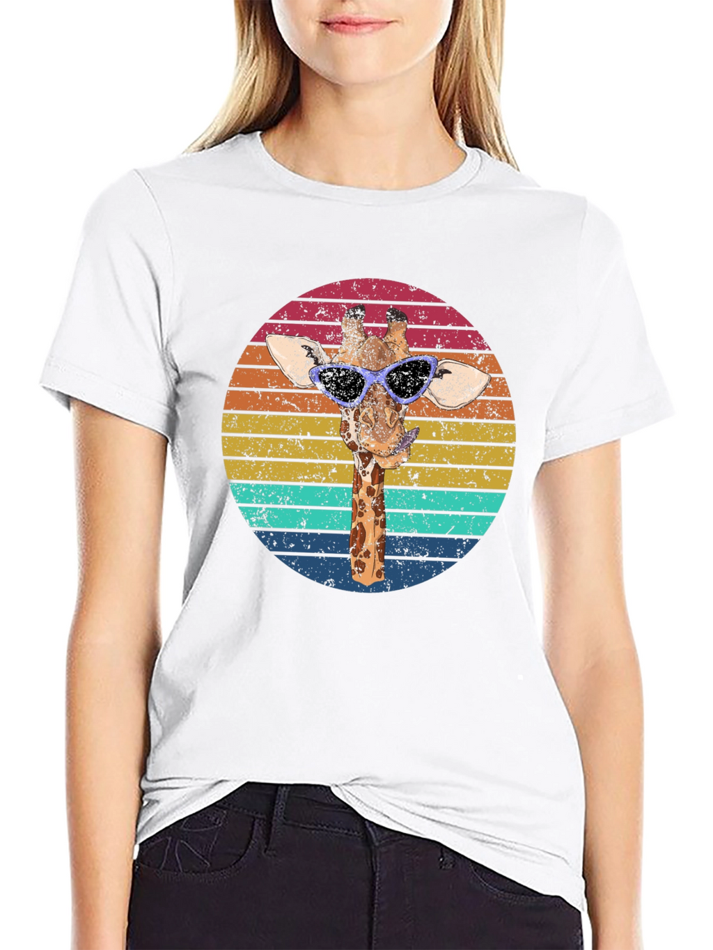 Retro Giraffe Sunglasses Graphic Tee