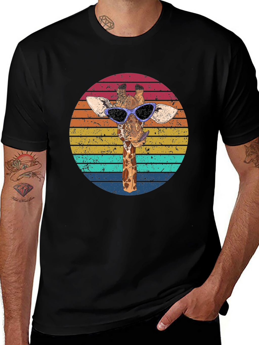 Retro Giraffe Sunglasses Graphic Tee