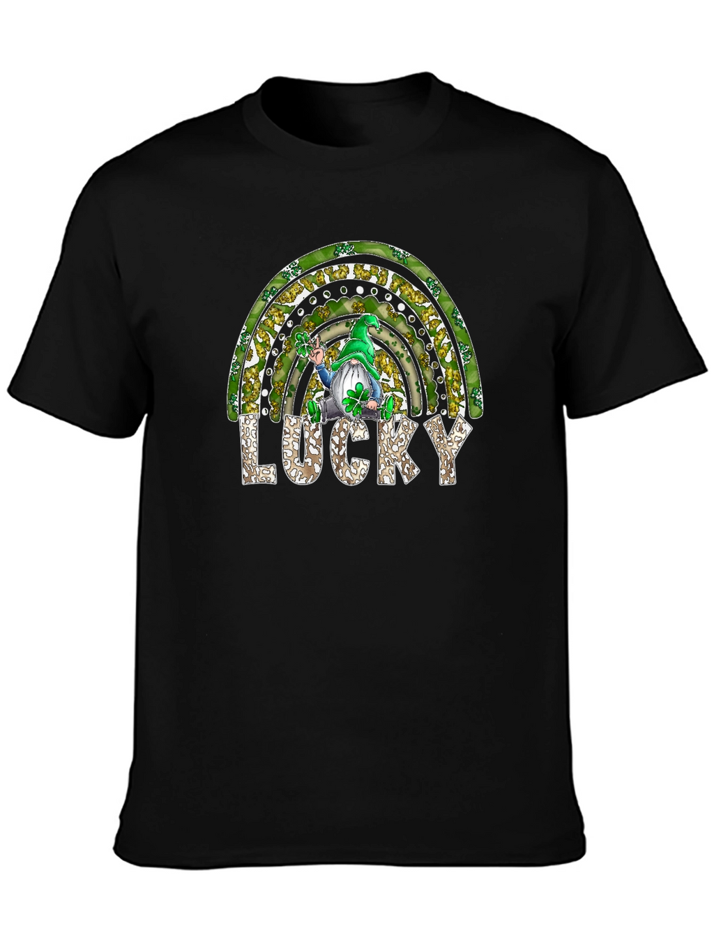 Lucky St. Patricks Day Rainbow Gnome T-Shirt