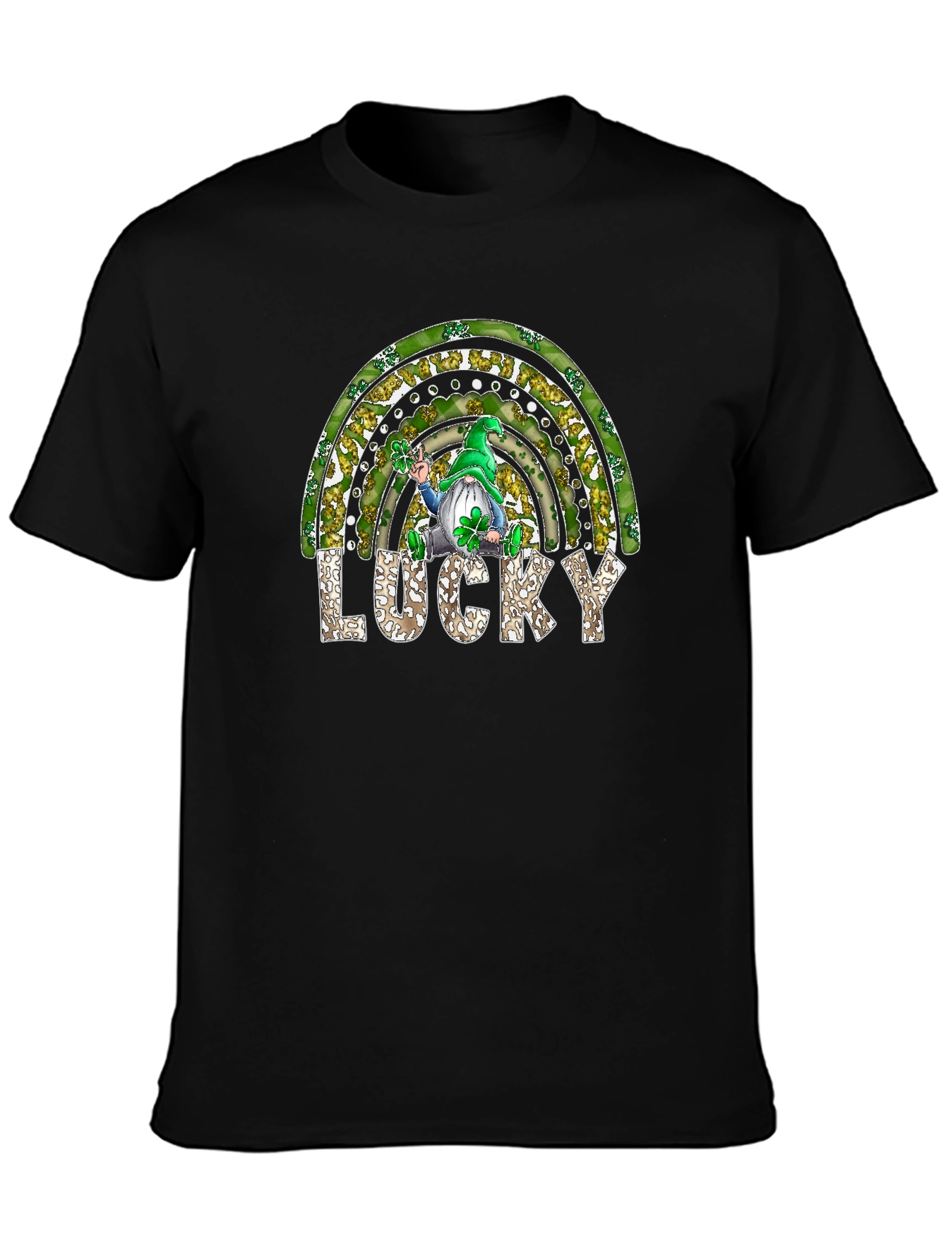 Lucky St. Patricks Day Rainbow Gnome T-Shirt