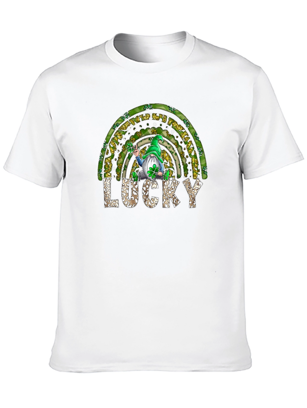 Lucky St. Patricks Day Rainbow Gnome T-Shirt