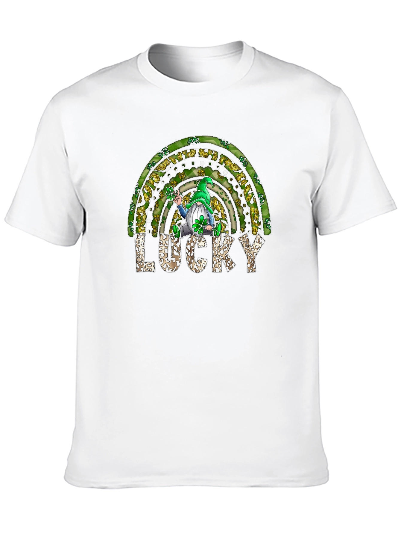 Lucky St. Patricks Day Rainbow Gnome T-Shirt