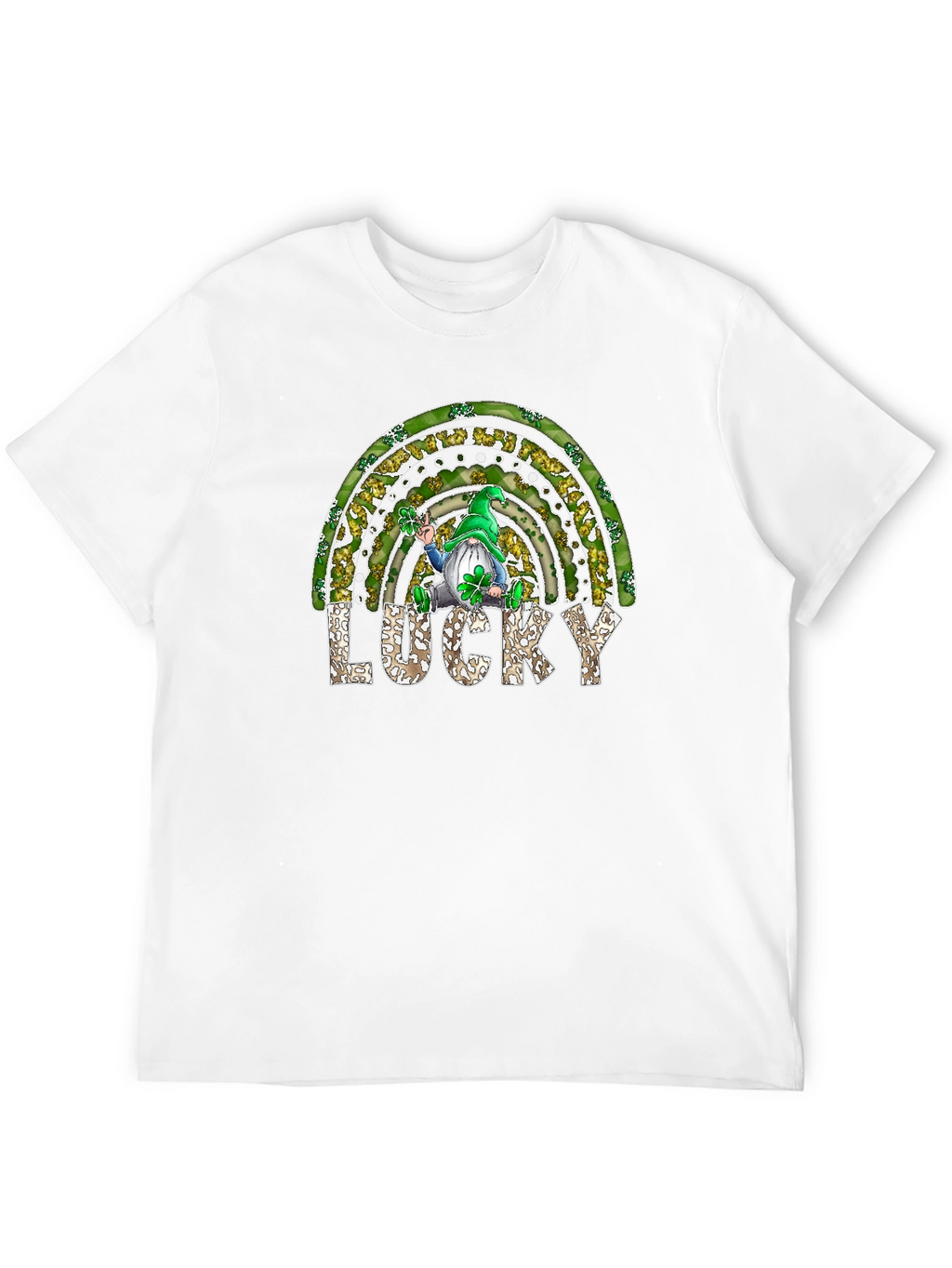 Lucky St. Patricks Day Rainbow Gnome T-Shirt