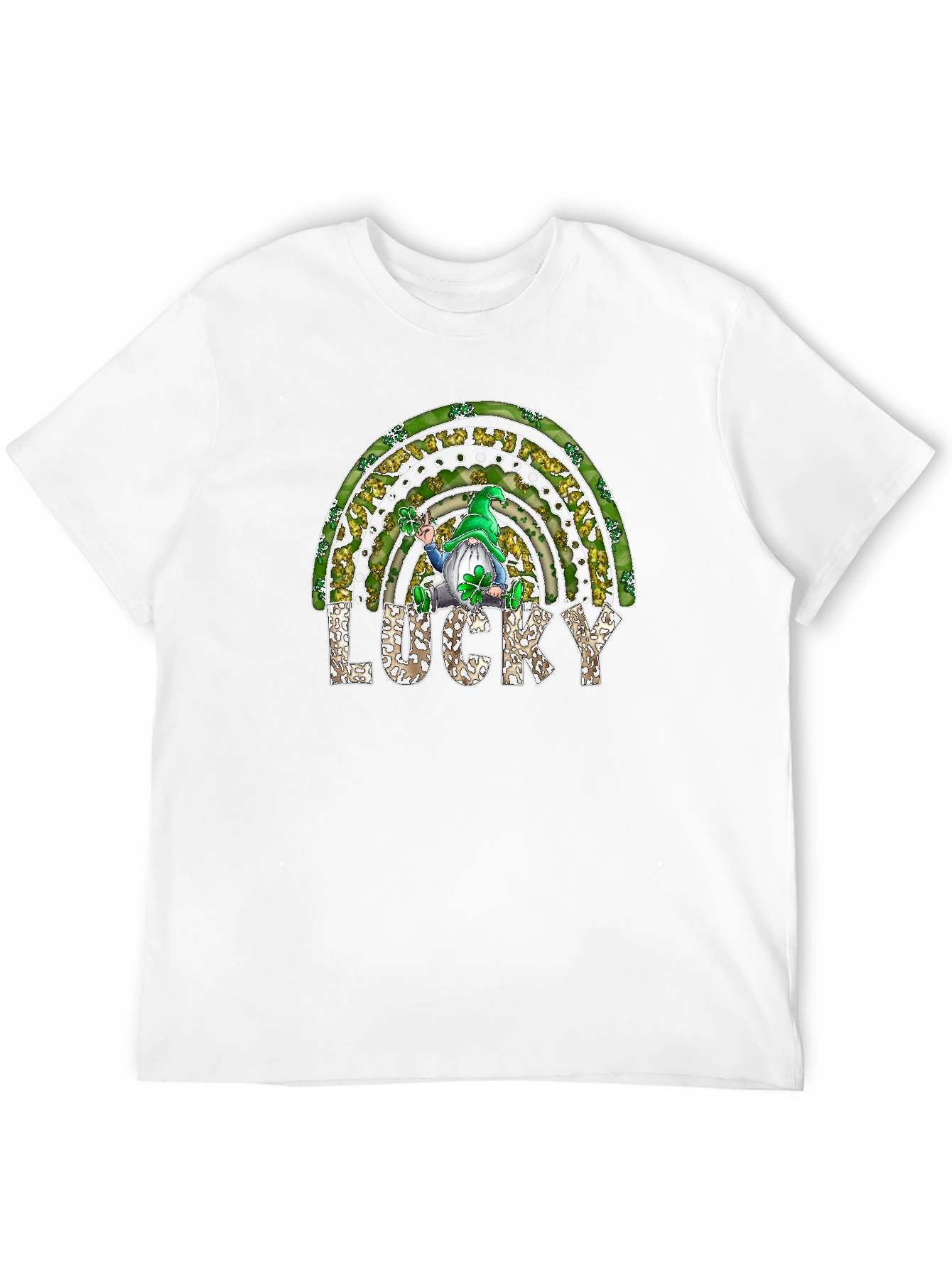 Lucky St. Patricks Day Rainbow Gnome T-Shirt