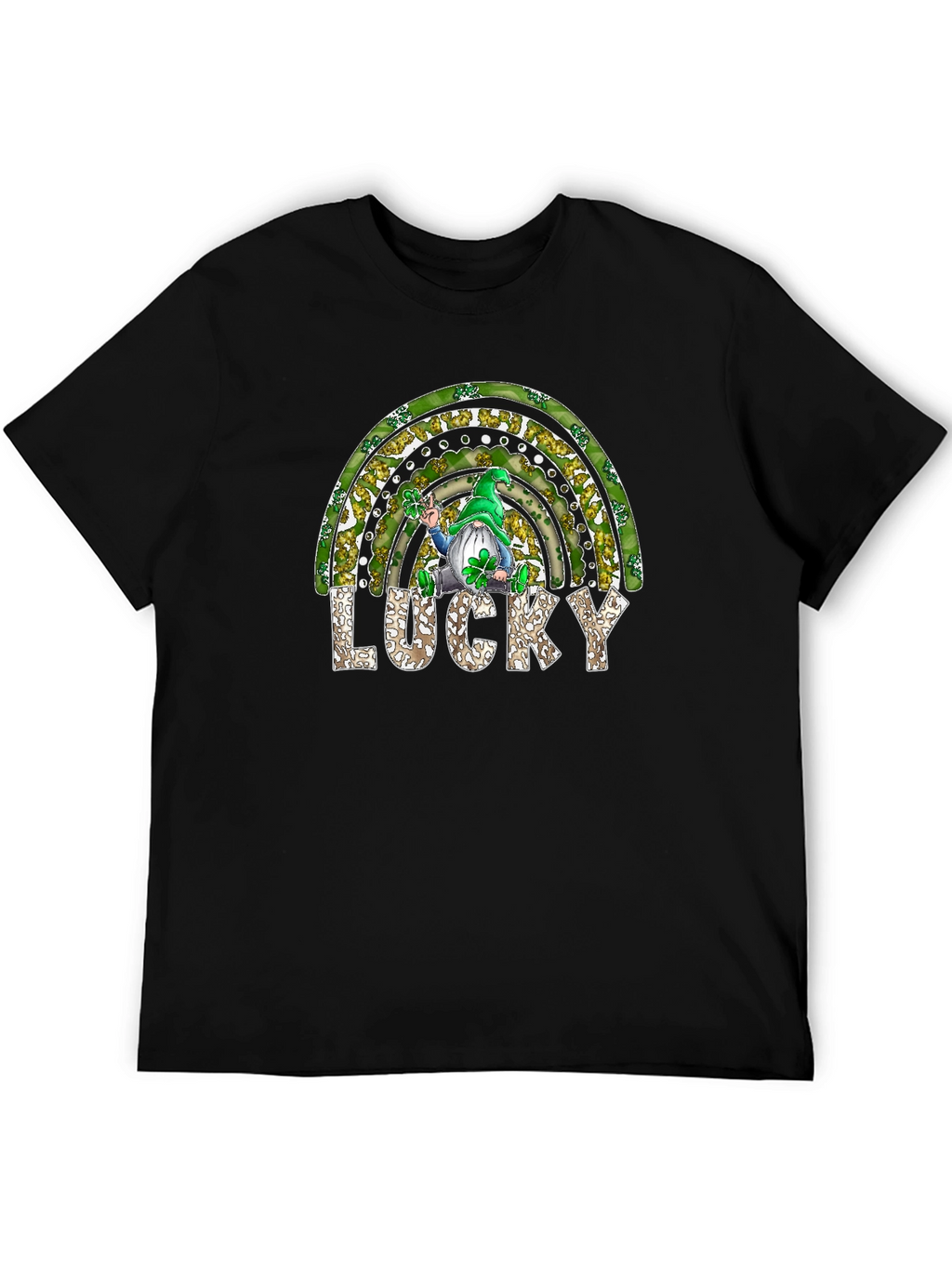 Lucky St. Patricks Day Rainbow Gnome T-Shirt