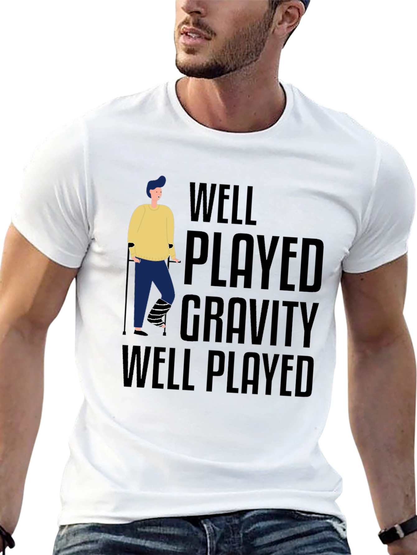 Well Played Gravity T-Shirt Funny Injury Tee
