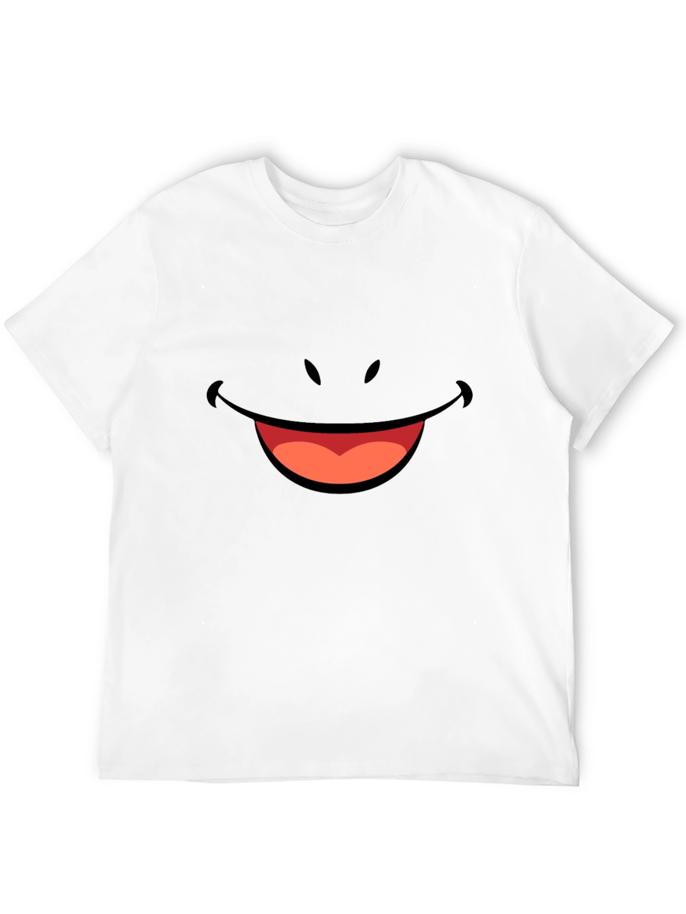 Smiley Face Graphic Tee - Black Cotton T-Shirt