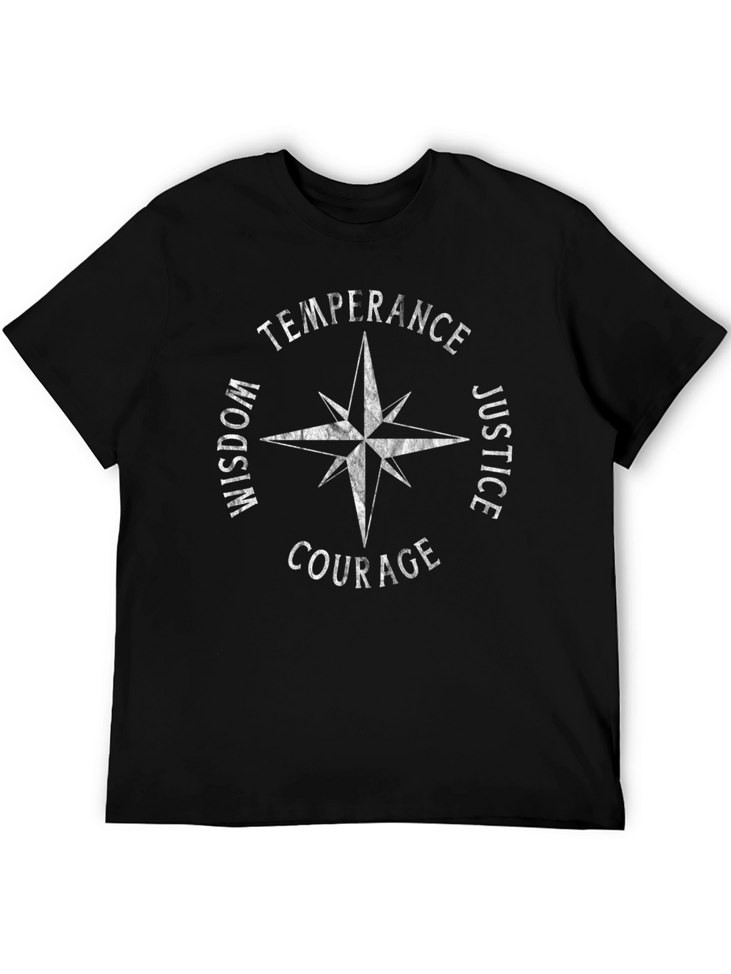 Virtues Compass T-Shirt - Wisdom Justice Courage