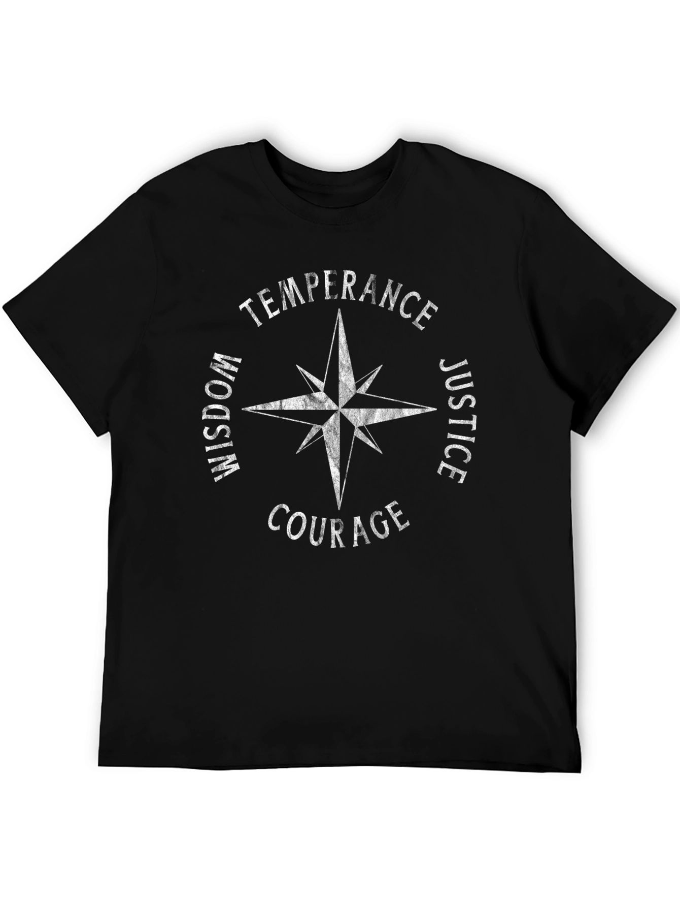 Virtues Compass T-Shirt - Wisdom Justice Courage
