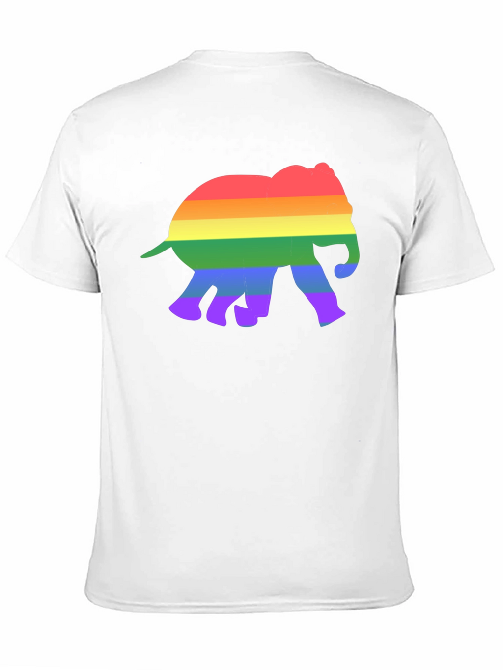 Rainbow Elephant Graphic Tee - Black Cotton T-Shirt