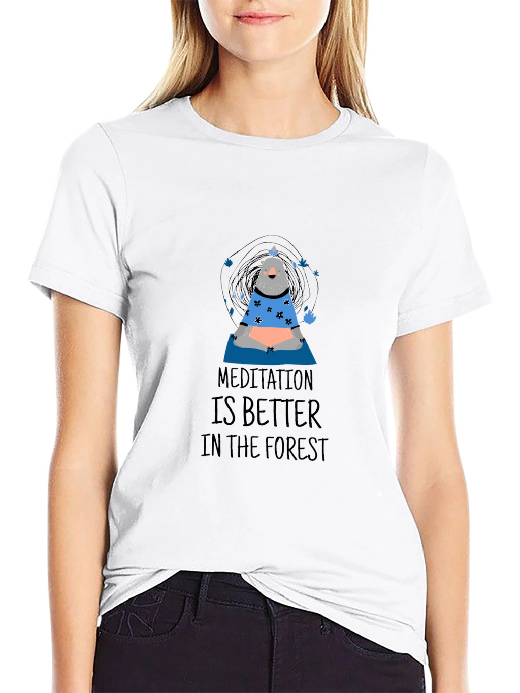 Meditation Bear Graphic T-Shirt