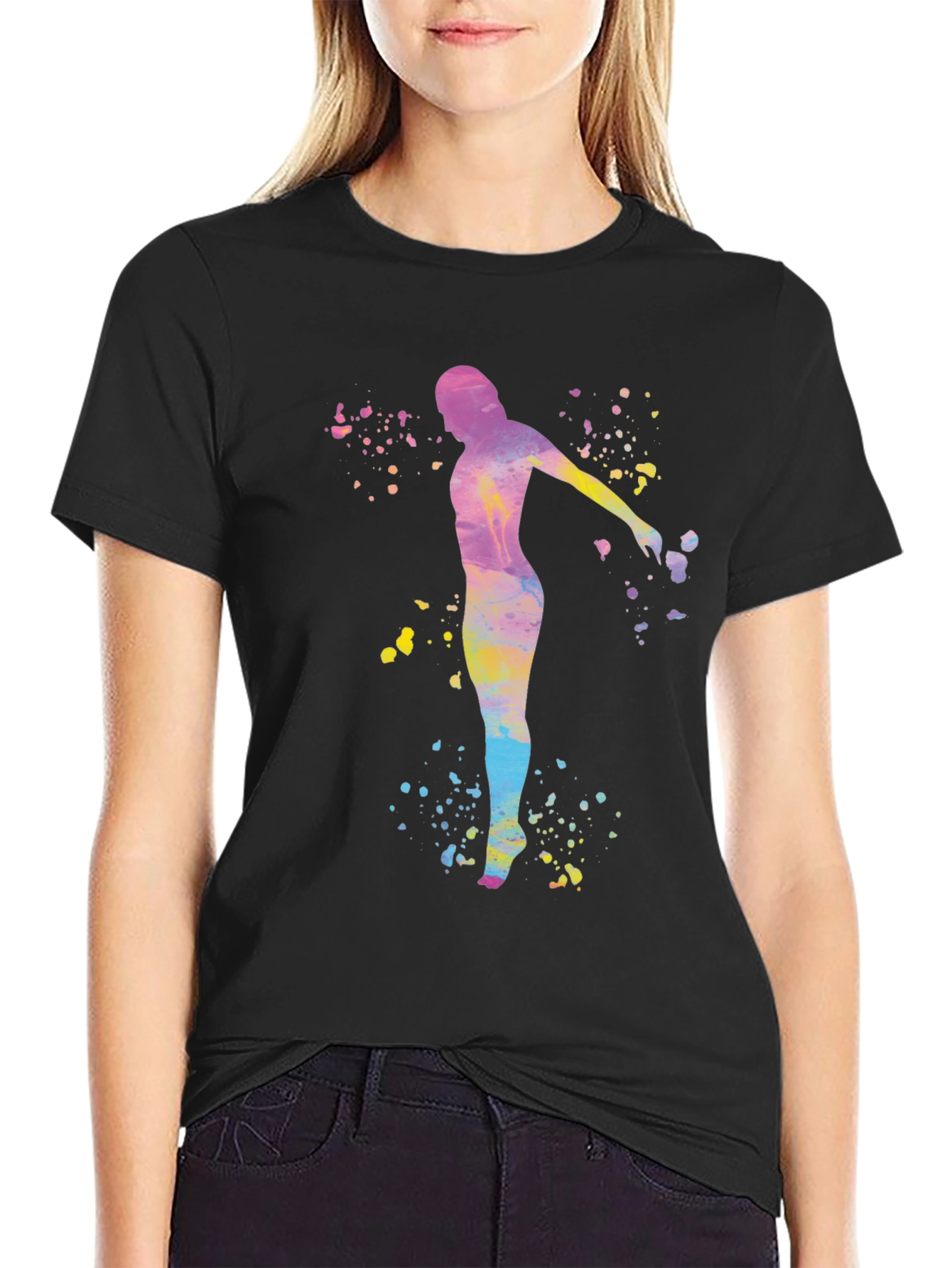 Watercolor Silhouette Tee - Artistic Mens Shirt