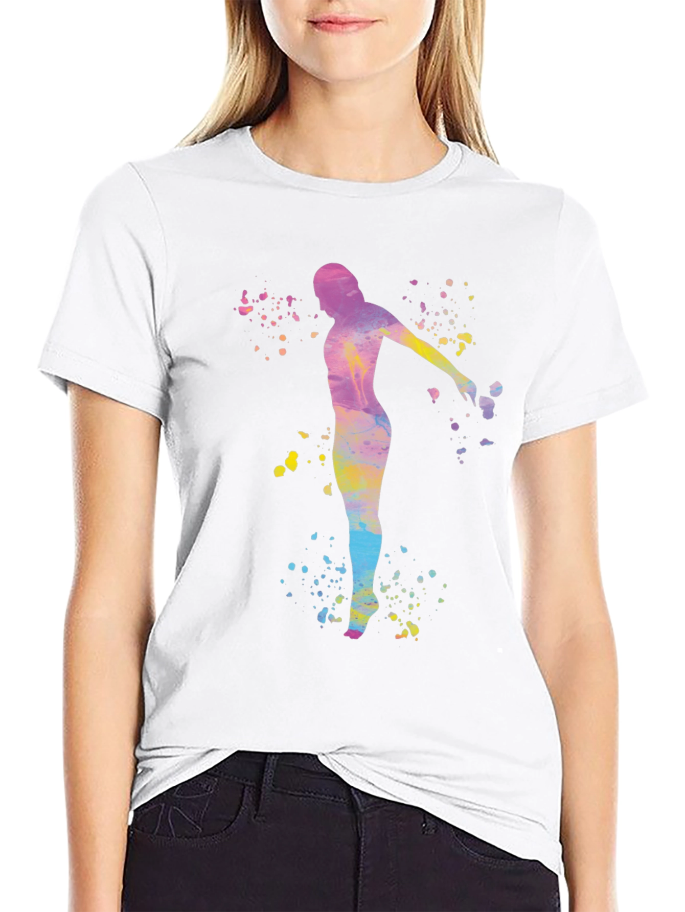 Watercolor Silhouette Tee - Artistic Mens Shirt