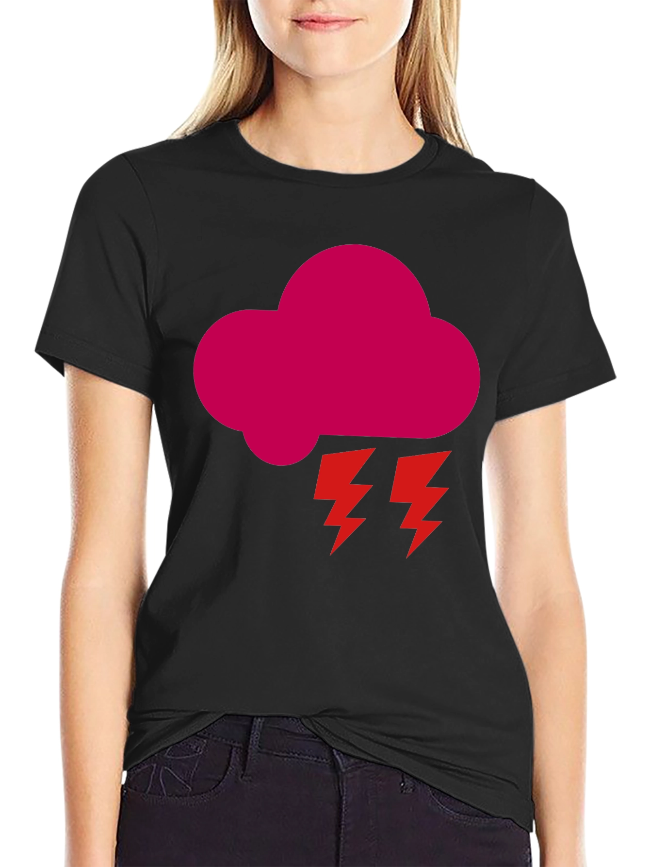 Storm Cloud Graphic Tee - Bold Black T-Shirt