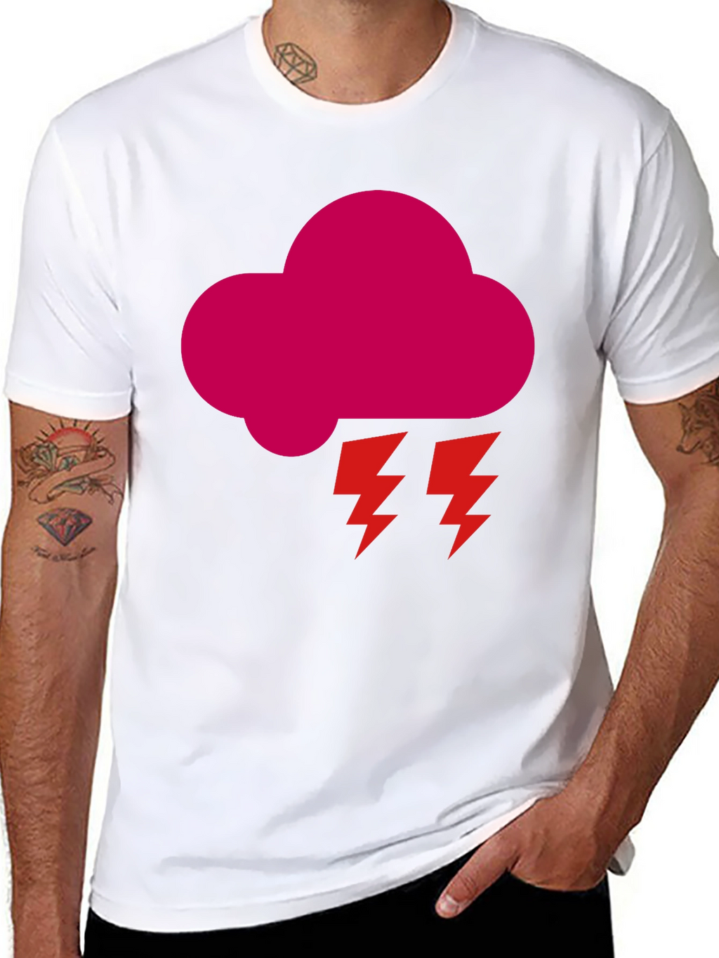 Storm Cloud Graphic Tee - Bold Black T-Shirt