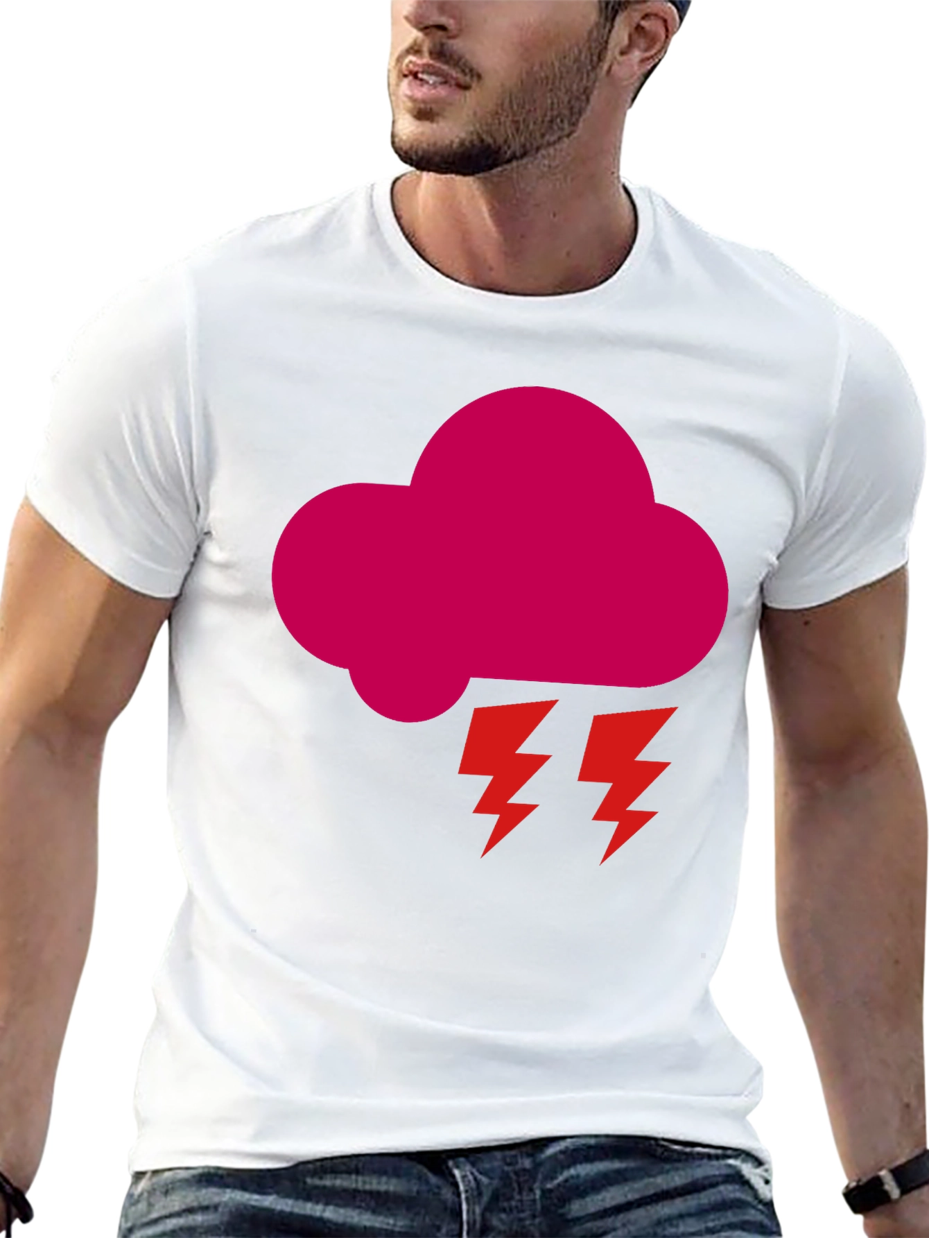 Storm Cloud Graphic Tee - Bold Black T-Shirt