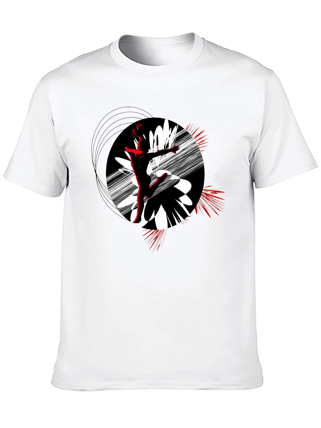 Abstract Dance T-Shirt - Black Cotton Tee