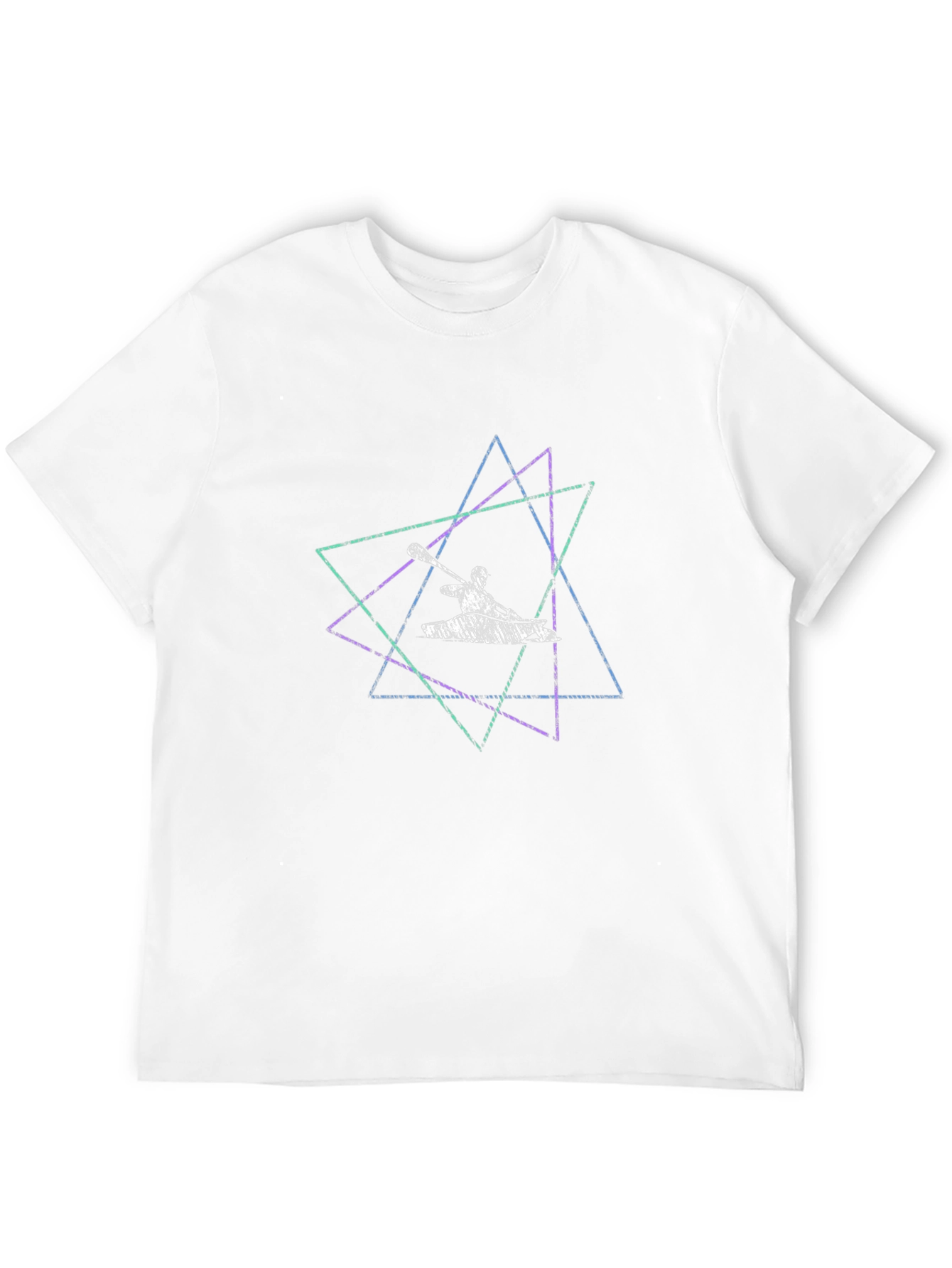 Geometric Kayak Graphic Tee - Stylish Mens Black T-Shirt