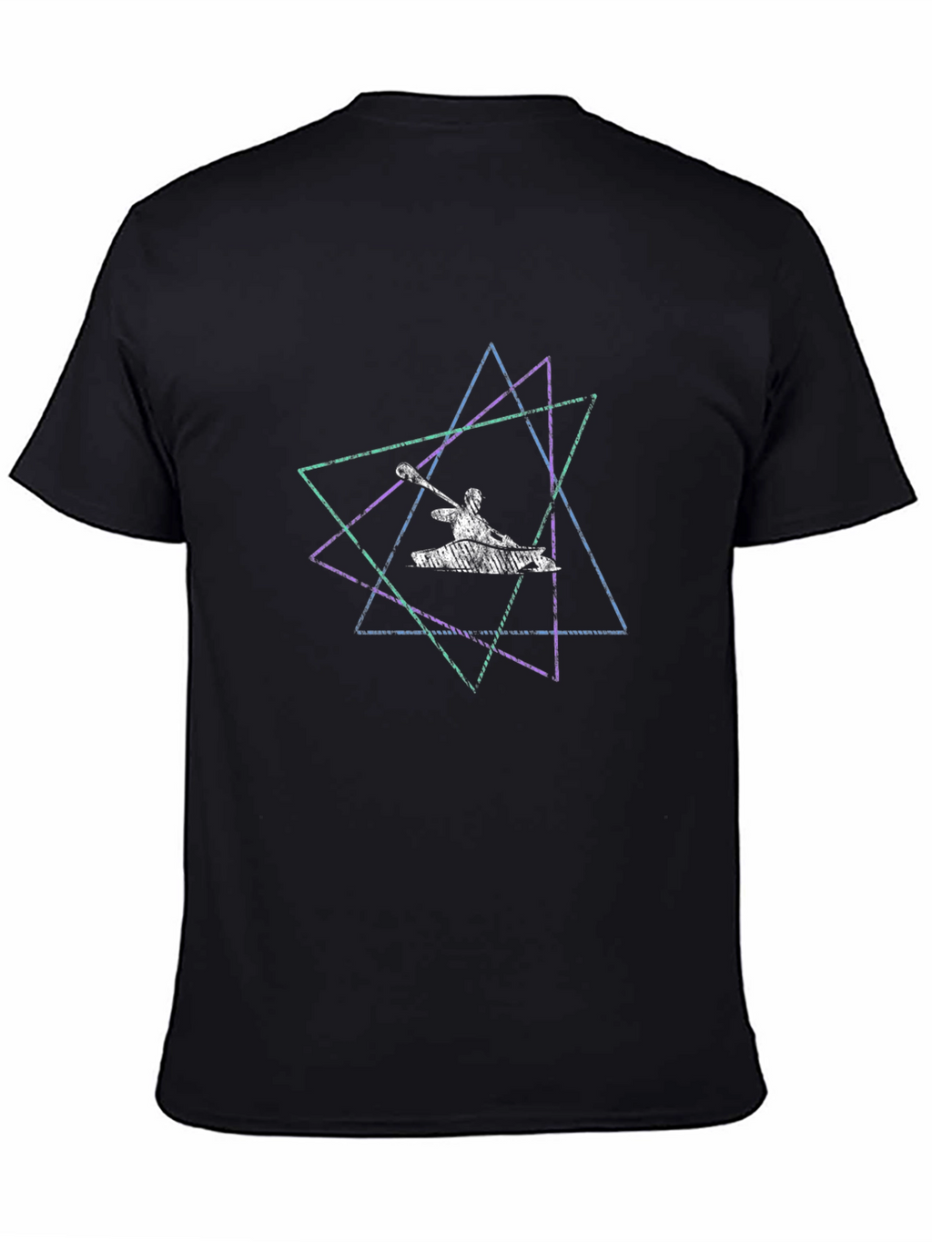 Geometric Kayak Graphic Tee - Stylish Mens Black T-Shirt